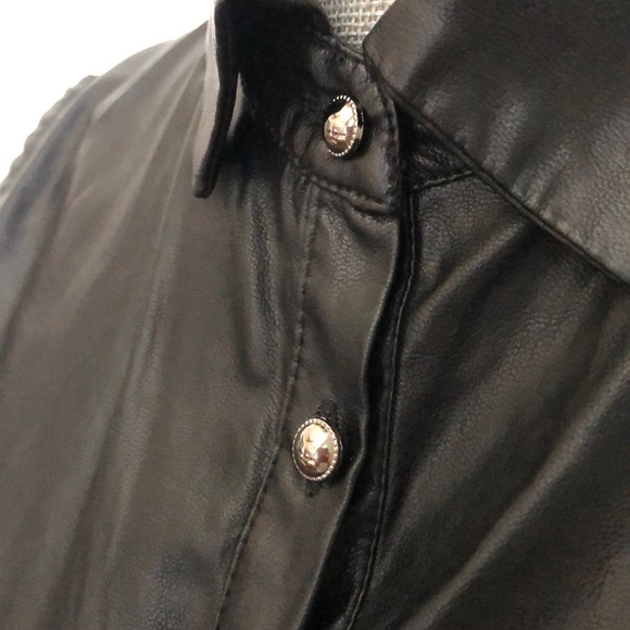 Super unique vegan leather button up top - Picture 3 of 3